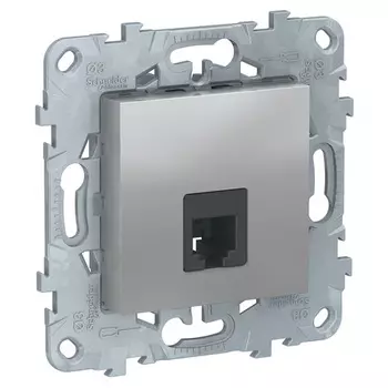 Розетка телефонная одинарная Schneider Unica New NU549230 RJ 11 алюминий