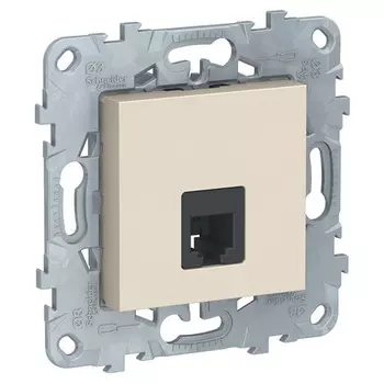 Розетка телефонная одинарная Schneider Unica New NU549244 RJ 11 бежевый