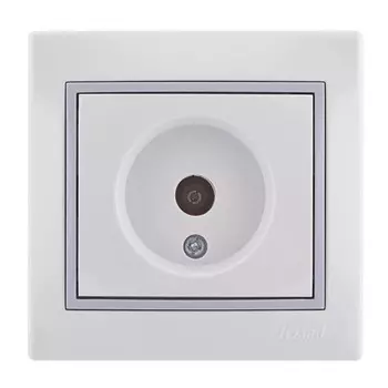 Розетка ТВ оконечная Lezard Mira 701-0215-130 белая с серой вставкой