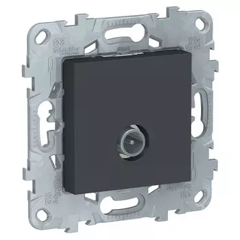 Розетка TV проходная Schneider Unica New антрацит NU546354