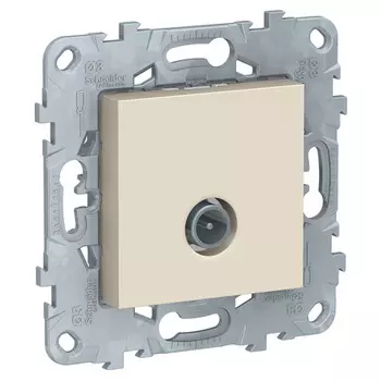 Розетка TV проходная Schneider Unica New бежевый NU546344