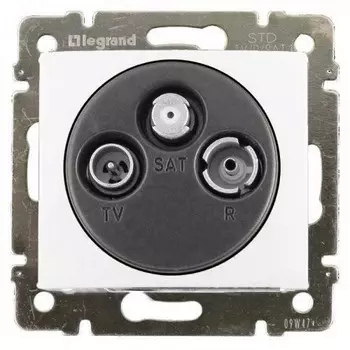Розетка TV-RD-SAT проходная LeGrand Valena 774437 14Дб 2400МГц белая