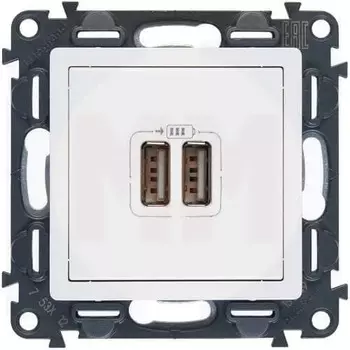 Розетка USB LeGrand Valena Life с двумя разъемами тип А/тип А белая