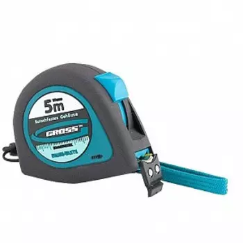 Рулетка, 5м х 19мм, обрезиненный корпус, зацеп с магнитом, Ergonomisch, "GROSS" /31102