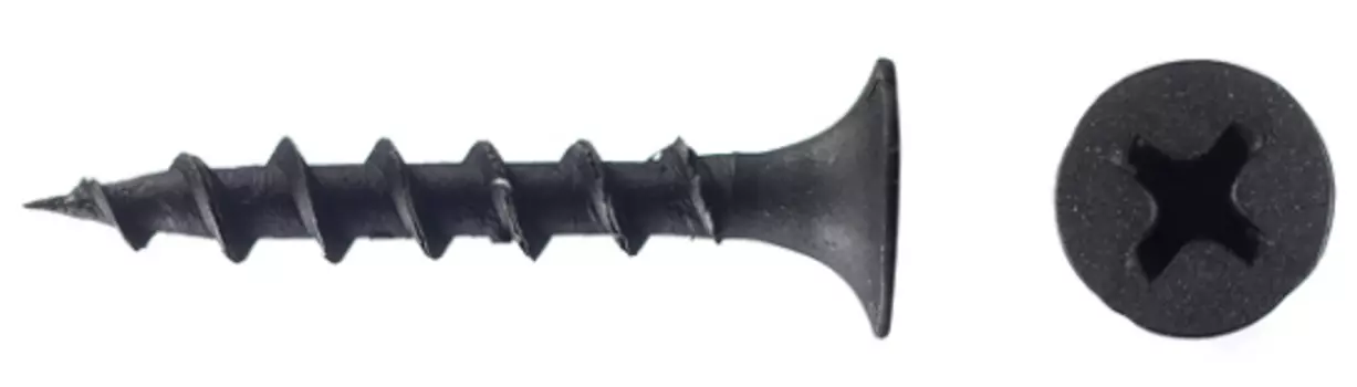 Саморезы черные, 3.8х25 мм штук) для гипсокартона по дереву (200