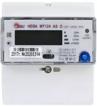 Счетчик электроэнергии однофазный многотарифный Тайпит Нева МТ 124 AS O