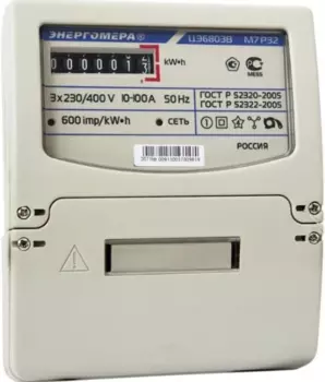 Счетчик электроэнергии трехфазный однотарифный Энергомера ЦЭ6803В Р32 10-100А