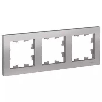 Schneider Electric AtlasDesign ATN000303 (алюминий), рамка на 3 поста