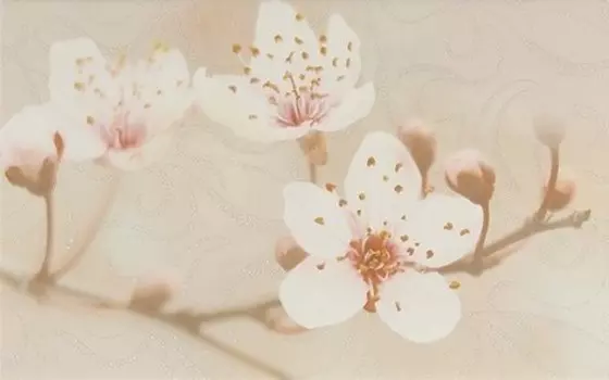 Декор для плиткиШахтинская плитка Сакура 02 коричневый 25х40 см