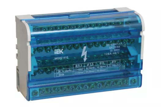 Шина на DIN-рейку IEK 3L+PEN в корпусе кросс-модуль 4х15