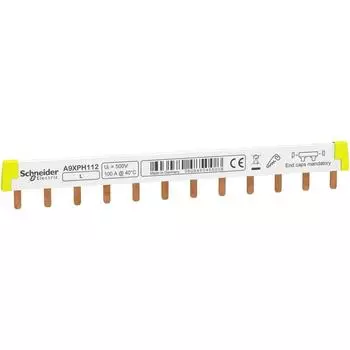 Шина соеденительная гребенчатая 1П (L1...) 12 модулей Schneider Electric A9XPH112 18 мм 100А разрезаемая