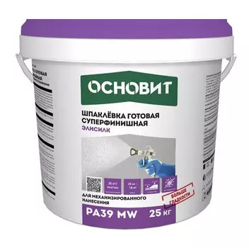 Шпаклевка для механизированного нанесения Основит Эконсилк PA39 MW 25 кг супер-белая