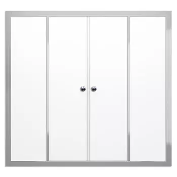 Шторка для ванны МЕТАКАМ Купе 169х140 см прозрачное стекло 4 мм с раздвижными дверцами