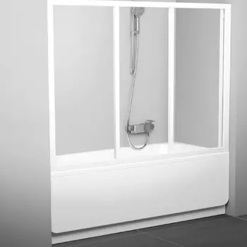Шторка для ванны Ravak Supernova AVDP3-170 3 створки 1370х1700 мм стекло Transparent белая
