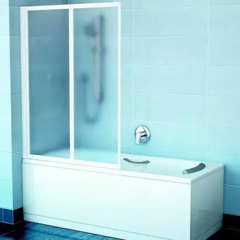 Шторка для ванны Ravak Supernova VS2 105 2 створки 1400х1050 мм стекло Grape белая