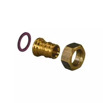 Штуцер для PE-X латунь Q&amp;E Дн 20х3/4" с накидной гайкой Uponor 1023016 (1008757)