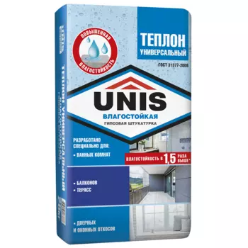 Штукатурка универсальная гипсовая Unis Теплон 25 кг