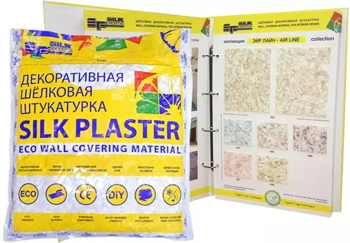 Silk Plaster Эйр Лайн 606, 0.2 кг, Штукатурка декоративная шелковая