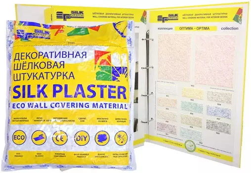Silk Plaster Оптима 055, 0.2 кг, Штукатурка декоративная шелковая