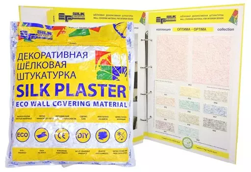 Silk Plaster Оптима 059, 0.2 кг, Штукатурка декоративная шелковая
