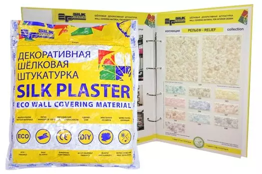 Silk Plaster Рельеф 330, 0.2 кг, Штукатурка декоративная шелковая