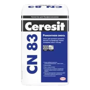 Смесь для ремонта и стяжки Церезит CN83 серый 25 кг