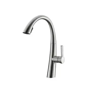 Смеситель для кухонной мойки серия STEEL ПСМ 300-9 ручка сбоку одноручный с выдвижным изливом Профсан PSM-300-9