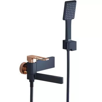 Смеситель для ванны Iddis Slide SLIBG00I02 черный/розовое золото