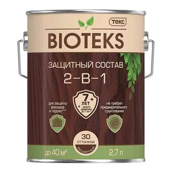 Состав защитный лессирующий Текс Bioteks 710012822 венге 2 в 1 2,7 л