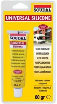 Soudal 60 г, Герметик силиконовый универсальный (белый)