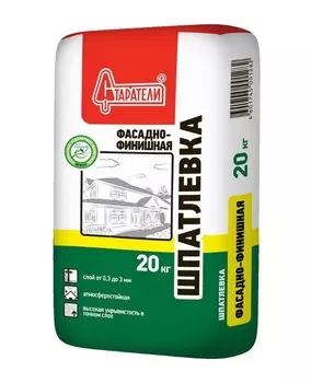 Старатели 20 кг, Шпатлевка цементная Фасадно-финишная (белая)