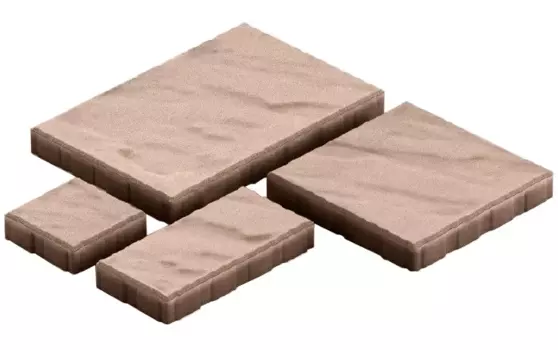 Steingot Грандо, 60 мм, Плитка тротуарная мультиформатная полный прокрас светло-коричневая