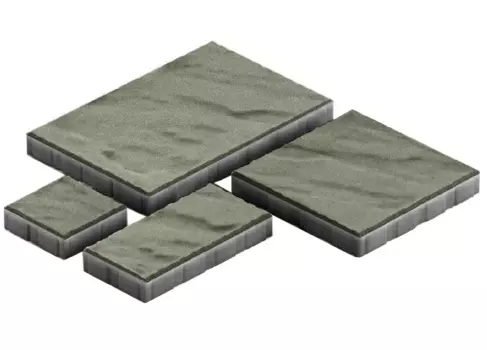Steingot Грандо, 60 мм, Плитка тротуарная мультиформатная частичный прокрас темно-серая