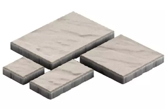 Steingot Грандо, 60 мм, Плитка тротуарная мультиформатная частичный прокрас белая