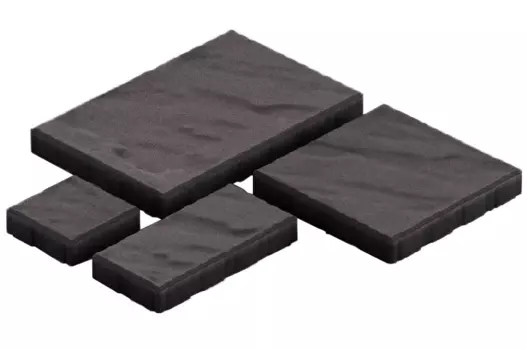 Steingot Грандо, 60 мм, Плитка тротуарная мультиформатная полный прокрас черная