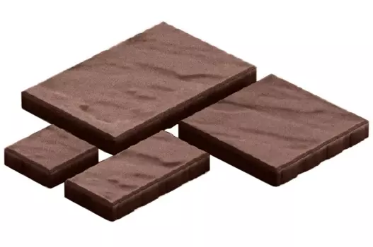 Steingot Грандо, 60 мм, Плитка тротуарная мультиформатная полный прокрас темно-коричневая