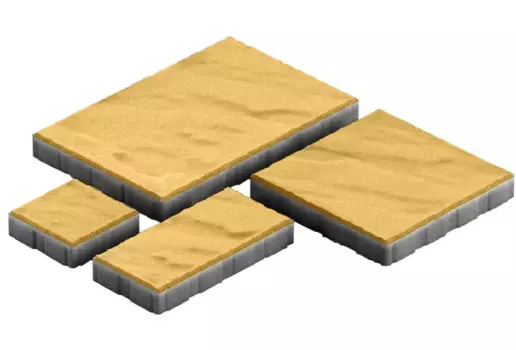 Steingot Грандо, 60 мм, Плитка тротуарная мультиформатная частичный прокрас желтая