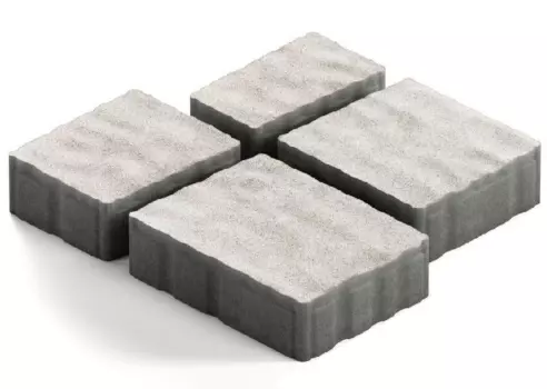 Steingot Гранито, 60 мм, Плитка тротуарная мультиформатная частичный прокрас белая
