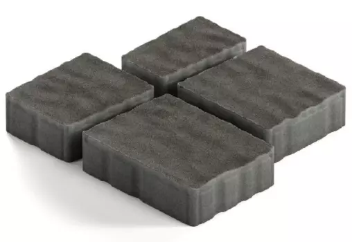 Steingot Гранито, 60 мм, Плитка тротуарная мультиформатная частичный прокрас черная