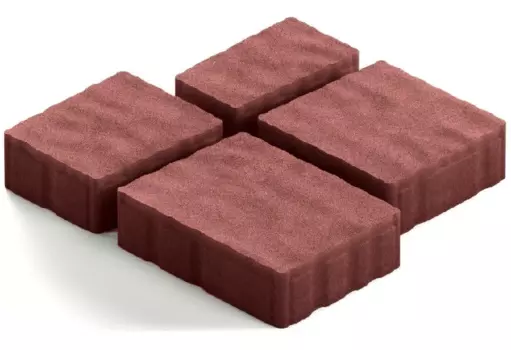 Steingot Гранито, 60 мм, Плитка тротуарная мультиформатная полный прокрас бордовая