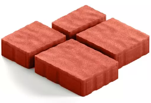 Steingot Гранито, 60 мм, Плитка тротуарная мультиформатная полный прокрас красная