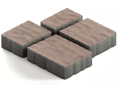 Steingot Гранито, 60 мм, Плитка тротуарная мультиформатная частичный прокрас светло-коричневая