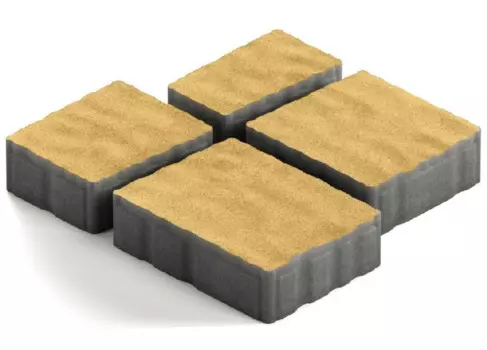 Steingot Гранито, 60 мм, Плитка тротуарная мультиформатная частичный прокрас желтая