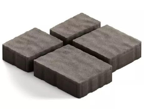 Steingot Гранито, 60 мм, Плитка тротуарная мультиформатная полный прокрас темно-серая