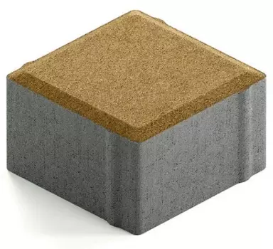 Steingot Практик 60, 100х100х60 мм, Плитка тротуарная квадратная частичный прокрас оливковая