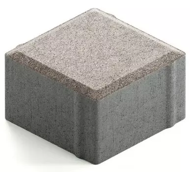 Steingot Практик 60, 100х100х60 мм, Плитка тротуарная квадратная частичный прокрас светло-серая