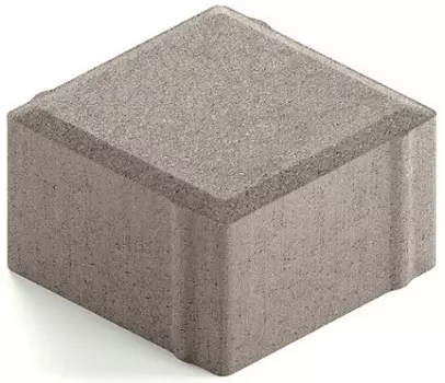 Steingot Практик 60, 100х100х60 мм, Плитка тротуарная квадратная полный прокрас светло-серая