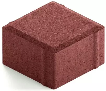 Steingot Практик 60, 100х100х60 мм, Плитка тротуарная квадратная полный прокрас бордовая