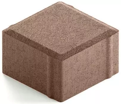 Steingot Практик 60, 100х100х60 мм, Плитка тротуарная квадратная полный прокрас светло-коричневая