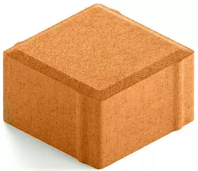 Steingot Практик 60, 100х100х60 мм, Плитка тротуарная квадратная полный прокрас оранжевая